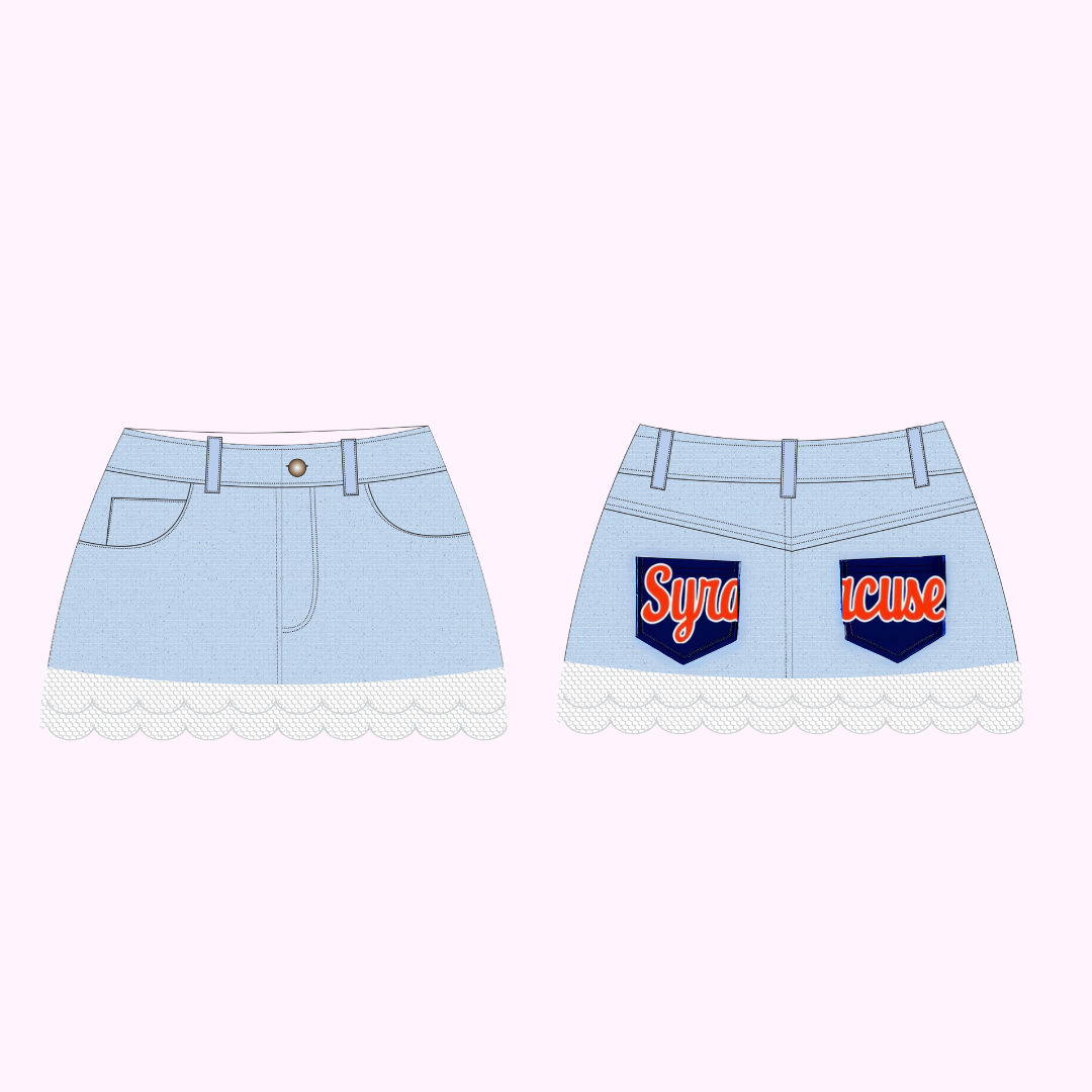 Syracuse Pocket Mini Denim Skirt (2 pocket) *preorder*