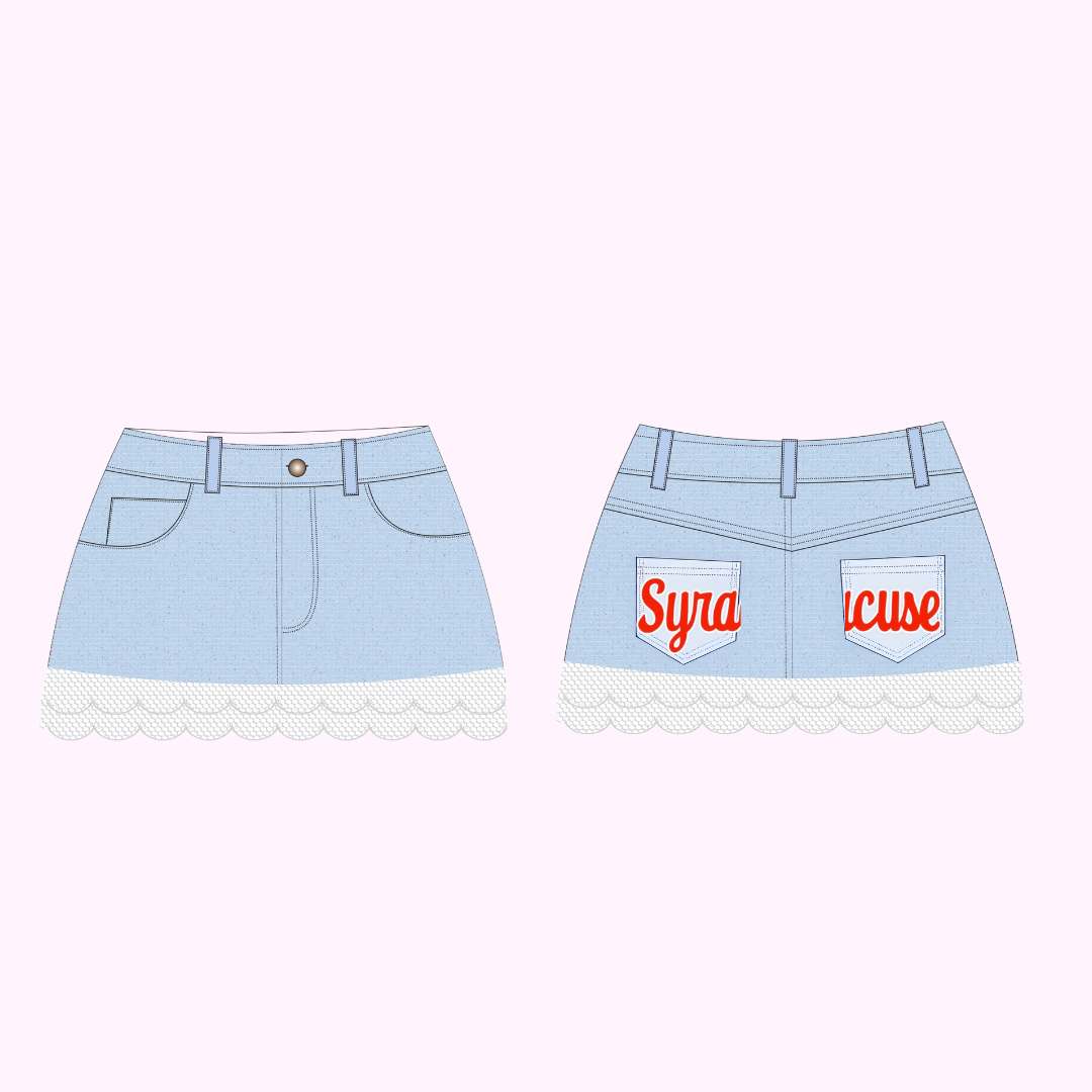 Syracuse Pocket Mini Denim Skirt (2 pocket) *preorder*