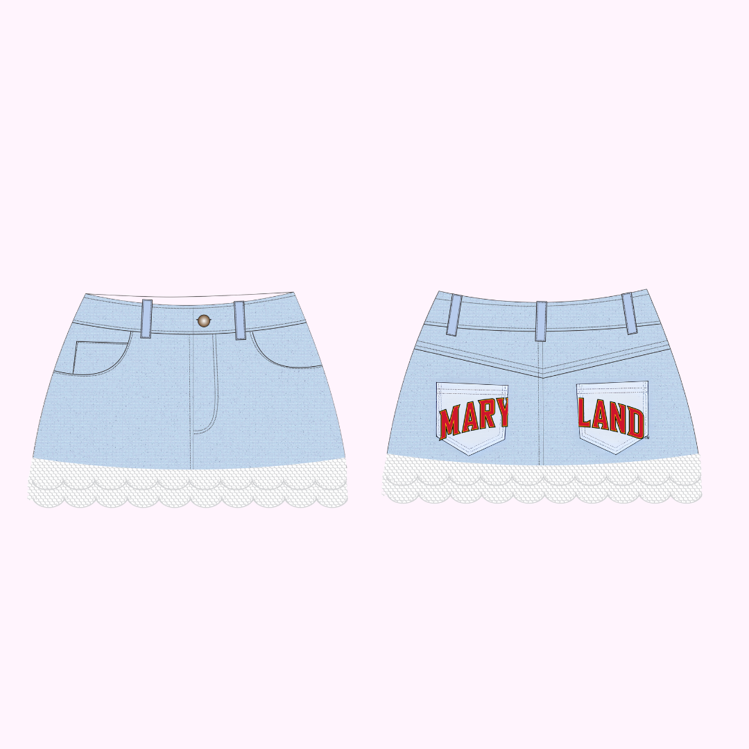 Maryland Vintage Denim Skirt (2 pocket) *Preorder*