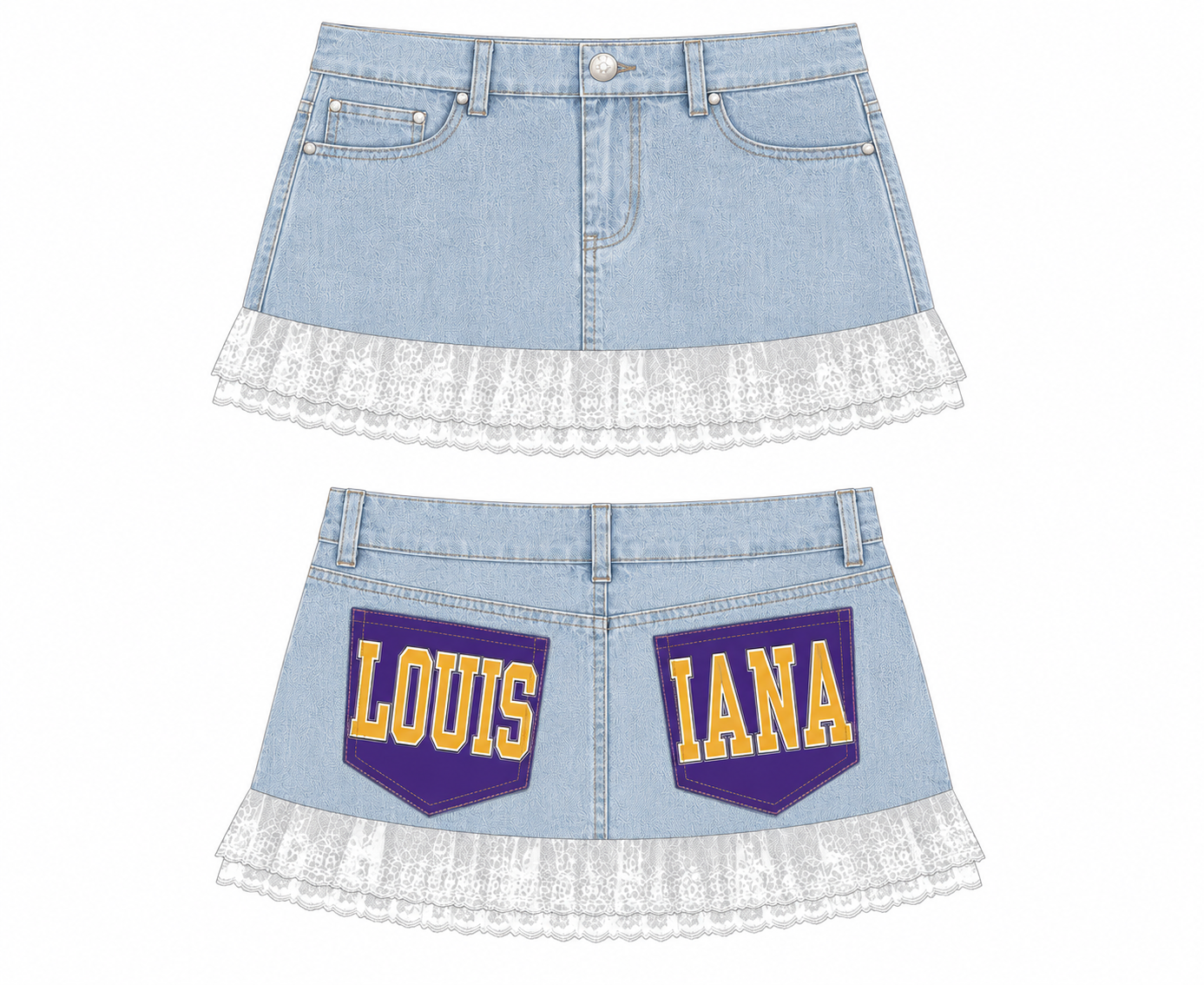 LSU Lace Mini Skirt