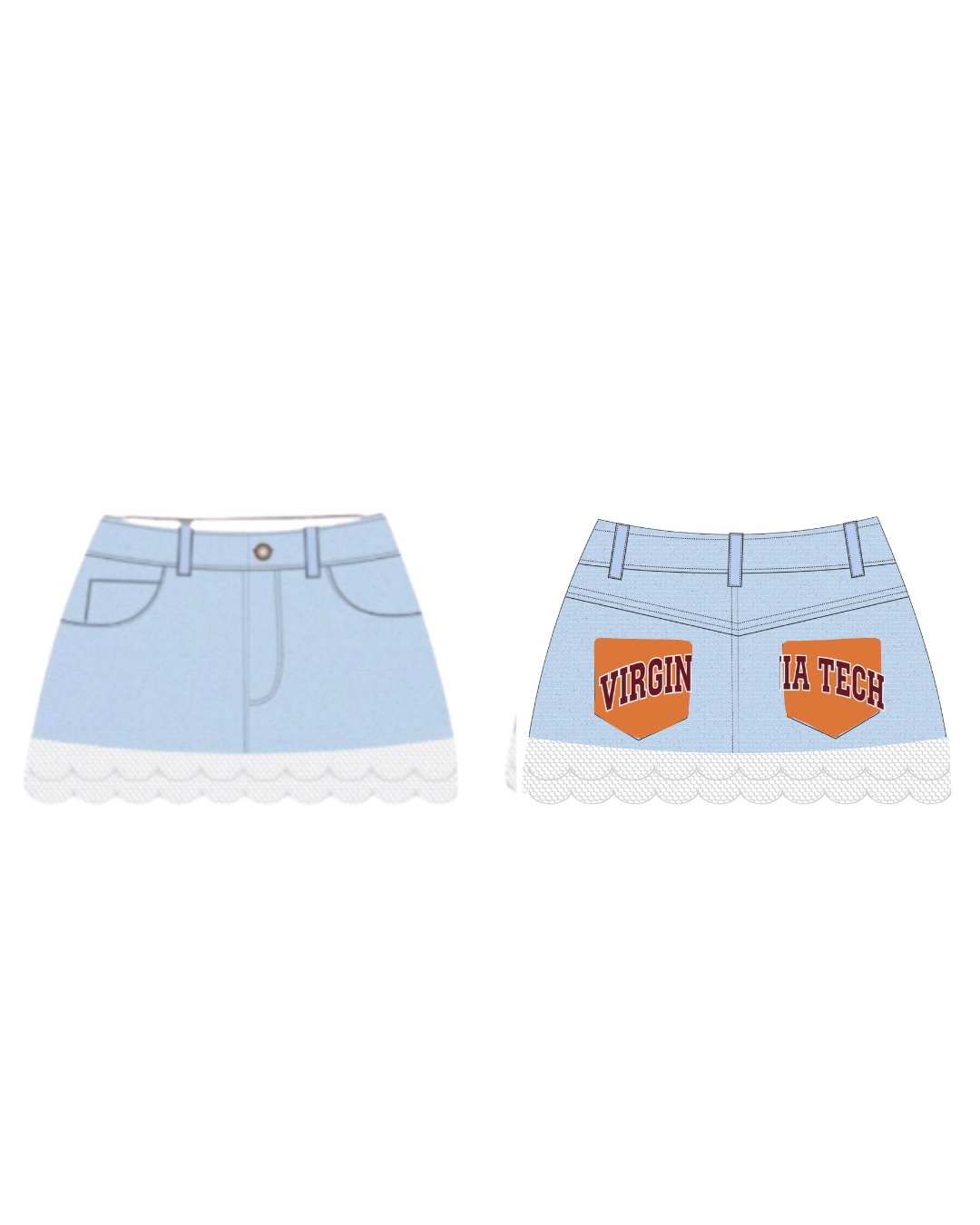VT Denim Skirt (Double Pocket)