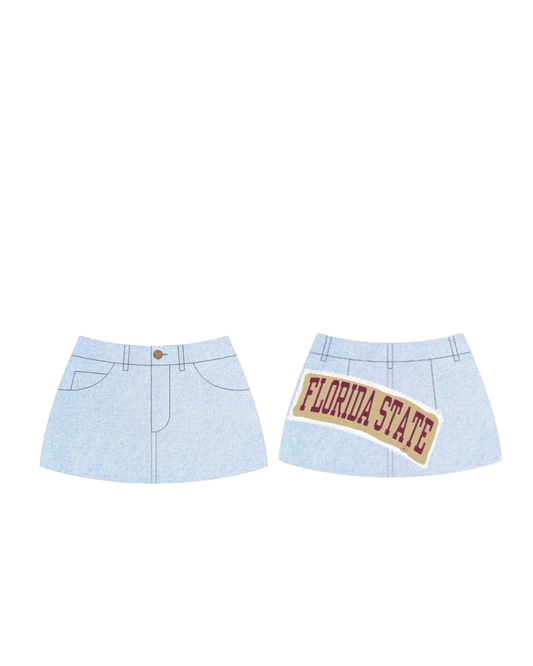 Florida State Vintage Denim Skirt