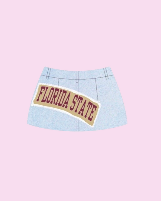 Florida State Vintage Denim Skirt