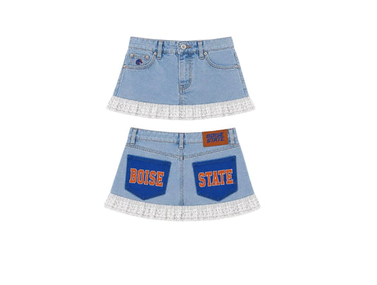 Broncos Denim Double Pocket Skirt