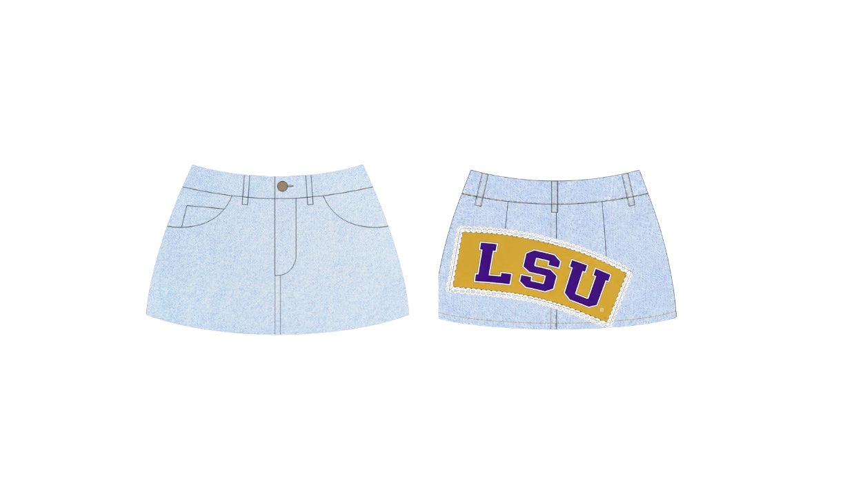 LSU Denim Skirt