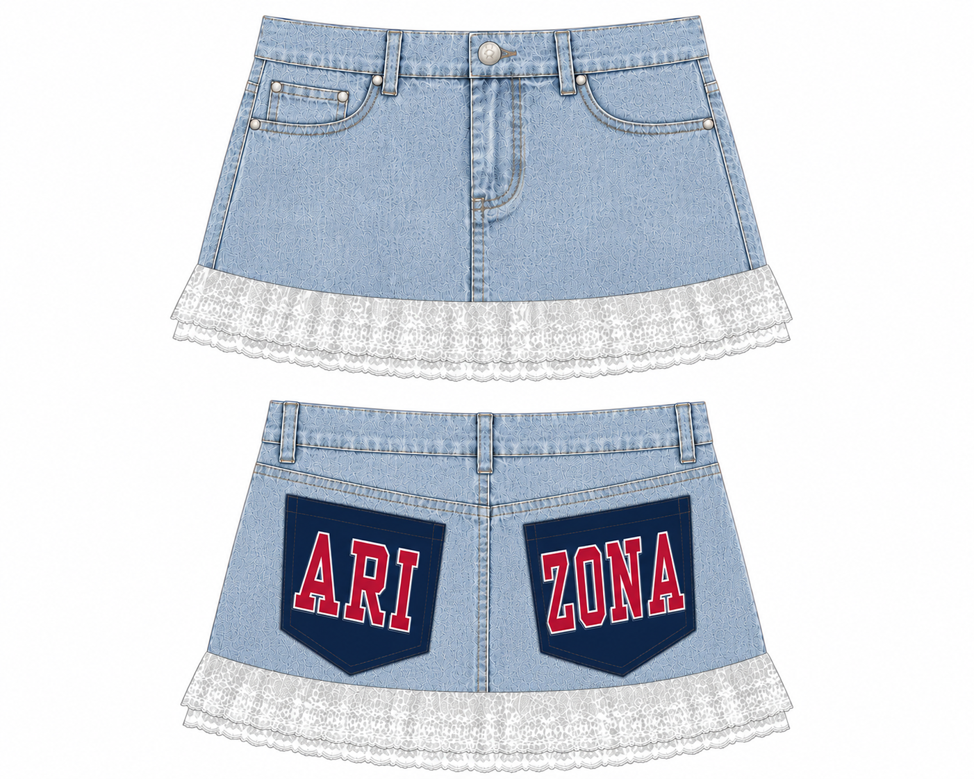 Double Pocketed Denim Skirt