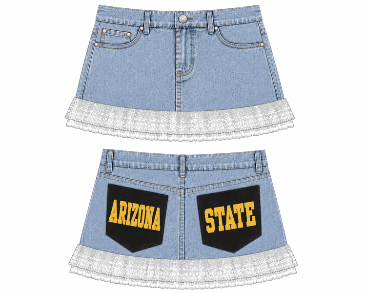 Devils Double Pocketed Denim Skirt