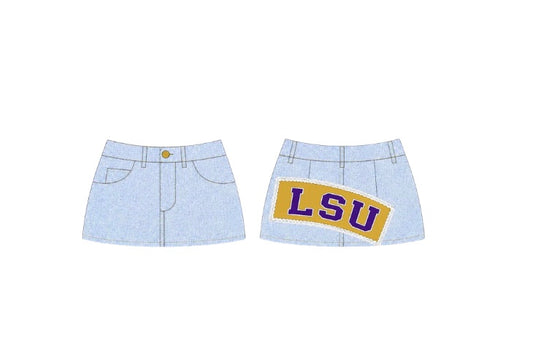 LSU Denim Skirt